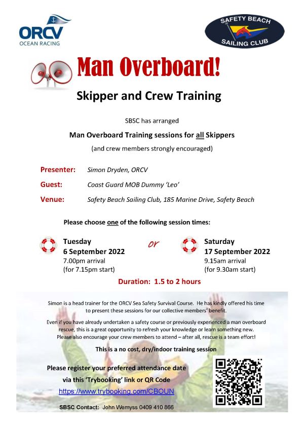 SBSC ORCV Man Overboard training sessions FINAL 2 Aug 2022 RS 