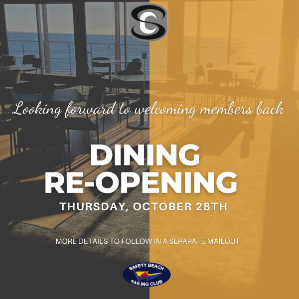 flyer re. dining re opening date 19 Oct 2021